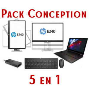 Pack Conception - Station de travail + 2x Moniteurs + Réplicateur + Pack sans fil